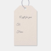 ミニマリストのピンクとグレーの鳥の冬の贈り物ラベル ギフトタグ (裏面)
