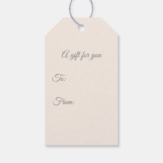 ミニマリストのピンクとグレーの鳥の冬の贈り物ラベル ギフトタグ (裏面)