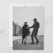 ミニマリストのピンクのフォーマル緑のスクリプ結婚ト写真 招待状 (裏面)