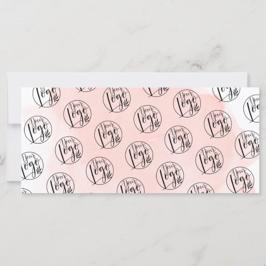 ミニマリストのピンクの水の色のギフト証明書のロゴ (裏面)