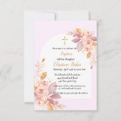 ミニマリストのピンクの水の色のスプラッシュバプテスマ 招待状 (正面)