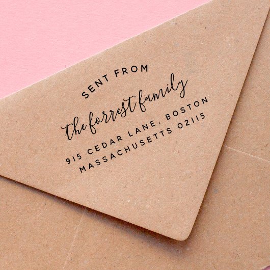 ミニマリストのファミリ名の送信元差出人住所 ラバースタンプ