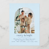 ミニマリストのフォイル写真家族クリスマスカード 箔シーズンカード (正面)