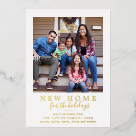 ミニマリストのフォイル新しい家のための休日の写真 箔シーズンカード