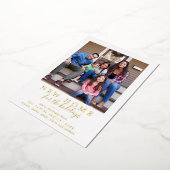 ミニマリストのフォイル新しい家のための休日の写真 箔シーズンカード (回転した状態)