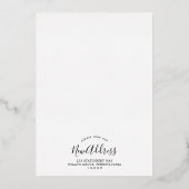 ミニマリストのフォイル新しい家のための休日の写真 箔シーズンカード (裏面)