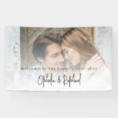 ミニマリストのフォトオーバーレイスクリプト結婚へようこそ 横断幕 (横)