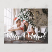 ミニマリストのフォト クリスマス+結婚 報告 はがき Budget (正面)