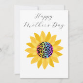 ミニマリストのフォーラル黄色ひまわり母の日 シーズンカード (正面)