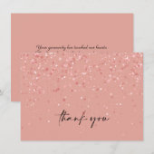 ミニマリストのフラッシュピンク モダン おしゃれ サンキューカード (正面/裏面)