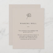 ミニマリストのフローラ・ニュートラル・ウィッシング  エンクロージャーカード (正面/裏面)
