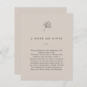 ミニマリストのフローラ・ニュートラル・ギフト・ウィッシュ・ウェル・エンクロ エンクロージャーカード (正面/裏面)