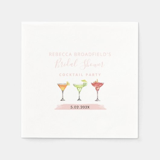 ミニマリストのブライズシャワーパーティー 紙コップ スタンダードカクテルナプキン (正面)