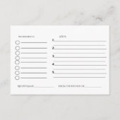 ミニマリストのブライズシャワー レシピのリクエスト エンクロージャーカード (正面)