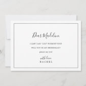 ミニマリストのブライズメイド提案カード 招待状 (裏面)