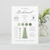 ミニマリストのブライズメイド ウェディングパーティーインフォカード 招待状 (スタンド正面)