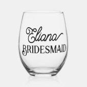 ミニマリストのブライドメイドまたはメイド・オブ・オーナー(花嫁付き添い人) ステムなしワイングラス (正面)