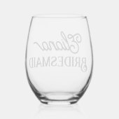 ミニマリストのブライドメイドまたはメイド・オブ・オーナー(花嫁付き添い人) ステムなしワイングラス (裏面)
