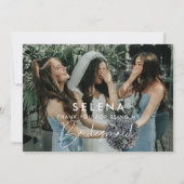 ミニマリストのブライドメイドサンキューカード 招待状 (正面)