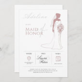 ミニマリストのブライドメイド提案カード 招待状 (正面/裏面)