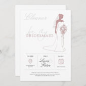 ミニマリストのブライドメイド提案カード 招待状 (正面/裏面)