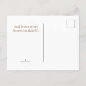 ミニマリストのブラウンとベージュカスタムの卒業 案内ポストカード (裏面)