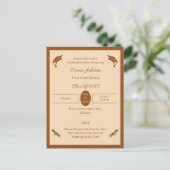 ミニマリストのブラウンとベージュカスタムの卒業 案内ポストカード (スタンド正面)