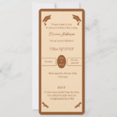 ミニマリストのブラウンとベージュパーソナライズされた卒業 招待状 (正面)
