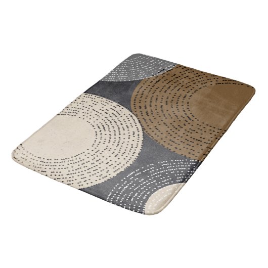 ミニマリストのブラウングレーサークル バスマット (アングル)