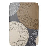 ミニマリストのブラウングレーサークル バスマット (正面縦)