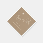 ミニマリストのブラウンボーイまたはガールジェンダーの表示 スタンダードカクテルナプキン (角)