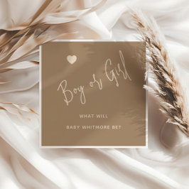 ミニマリストのブラウンボーイまたはガールジェンダーの表示 スタンダードカクテルナプキン