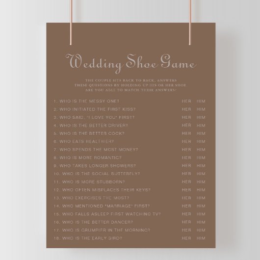 ミニマリストのブラウン夕べボホ結婚のシューズゲーム