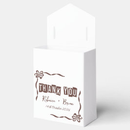 ミニマリストのブラウン&ホワイトサンキュー結婚ズ フェイバーボックス