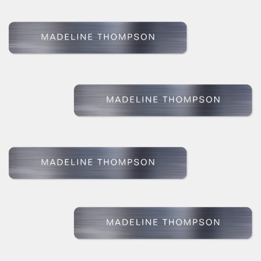 ミニマリストのブラシ仕上げメタリックシルバーグレー名 ラベル (グループ)