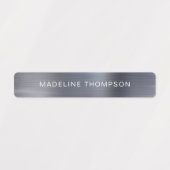 ミニマリストのブラシ仕上げメタリックシルバーグレー名 ラベル (デザイン1)