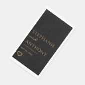 ミニマリストのブラックと金ゴールドモダンハート結婚の (コーナー)