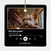 ミニマリストのブラックアルバムカバー音楽フォトクリスマス セラミックオーナメント (裏面)