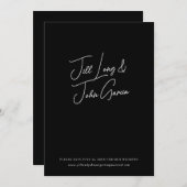 ミニマリストのブラックウェディング日付を保存 招待状 (正面/裏面)