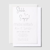 ミニマリストのブラックサプライズ10結婚周年 ベラム紙招待状 (オフセット)