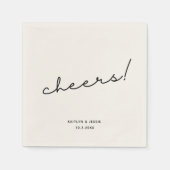 ミニマリストのブラックスクリプトカスタム応援の結婚 スタンダードカクテルナプキン (正面)