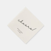 ミニマリストのブラックスクリプトカスタム応援の結婚 スタンダードカクテルナプキン (角)