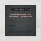 ミニマリストのブラックピンクが友人を指す 紹介カード (裏面)