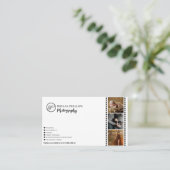 ミニマリストのブラック&ホワイトあなたのロゴ写真 名刺 (スタンド正面)