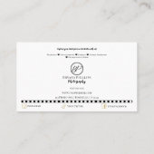 ミニマリストのブラック&ホワイトあなたのロゴ写真 名刺 (裏面)