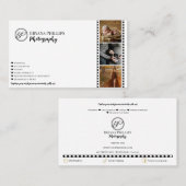 ミニマリストのブラック&ホワイトあなたのロゴ写真 名刺 (正面/裏面)