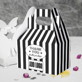 ミニマリストのブラック&ホワイトストライプ・ビジネス・ロゴ フェイバーボックス