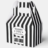 ミニマリストのブラック&ホワイトストライプ・ビジネス・ロゴ フェイバーボックス (正面)