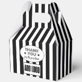 ミニマリストのブラック&ホワイトストライプ・ビジネス・ロゴ フェイバーボックス (裏面)