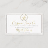 ミニマリストのブラック&金ゴールド手描きアーティザン 名刺 (正面)